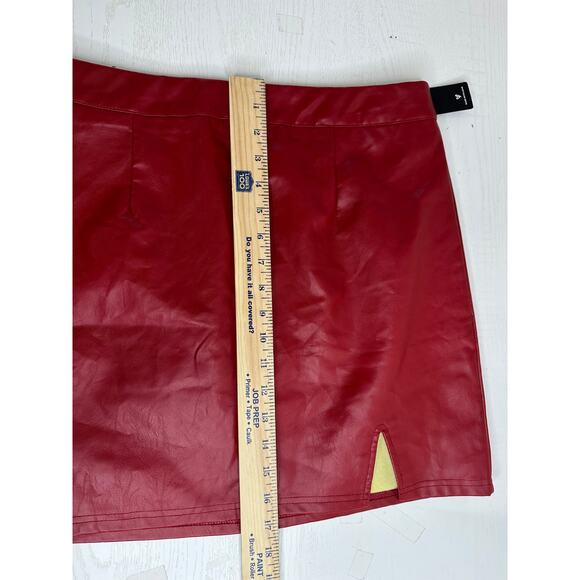 Lulus New! Fuchsia Pink Vegan Leather Mini Skirt Side Slit Goth Sexy Biker L - Picture 7 of 8